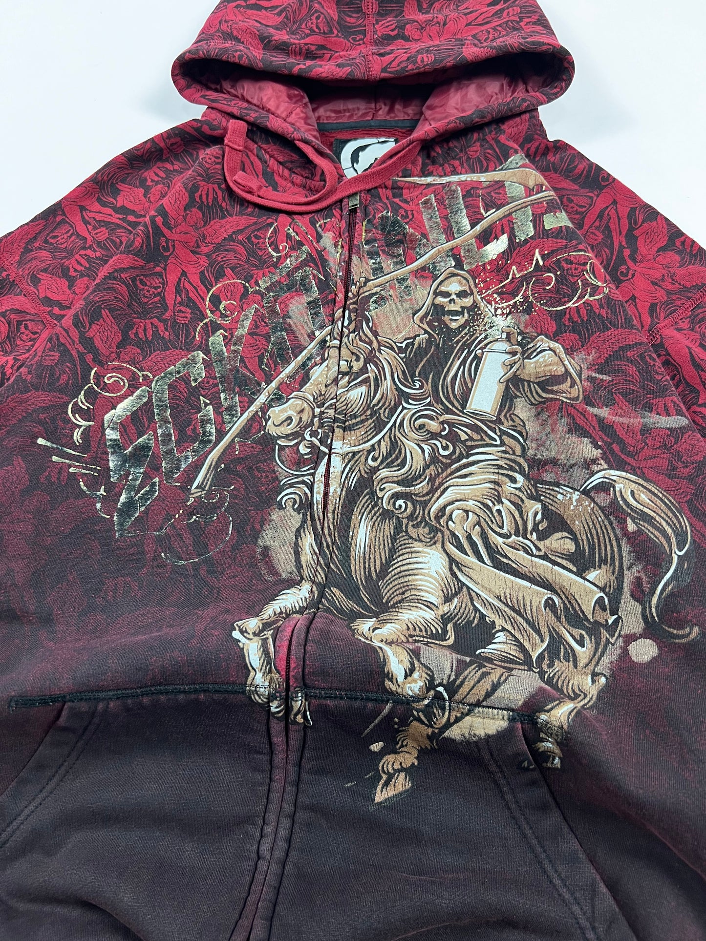 Rare ecko skull raider Zip-up Hoodie