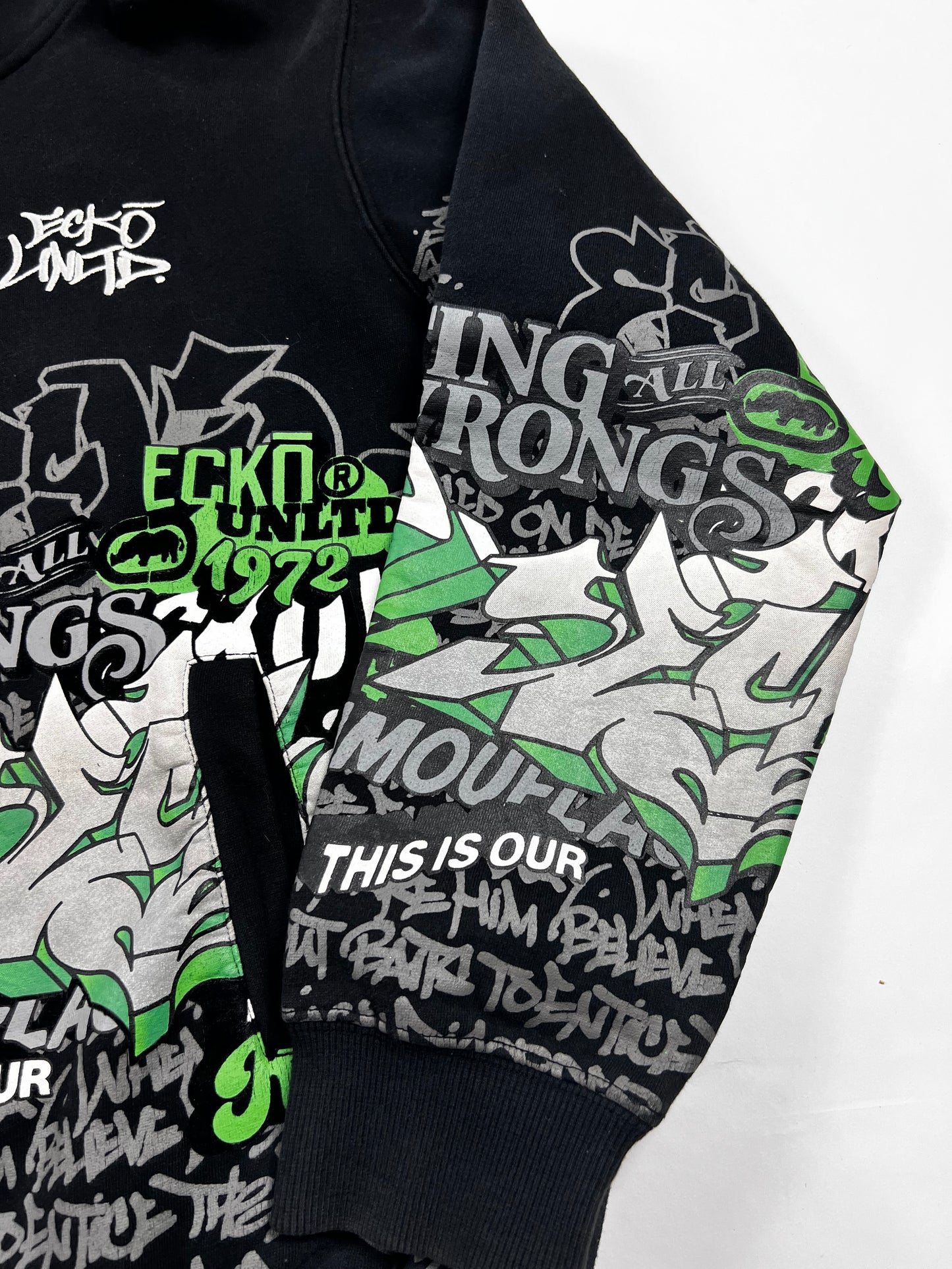 ecko graffiti Hiphop Zip-up Hoodie