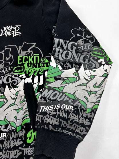 ecko graffiti Hiphop Zip-up Hoodie