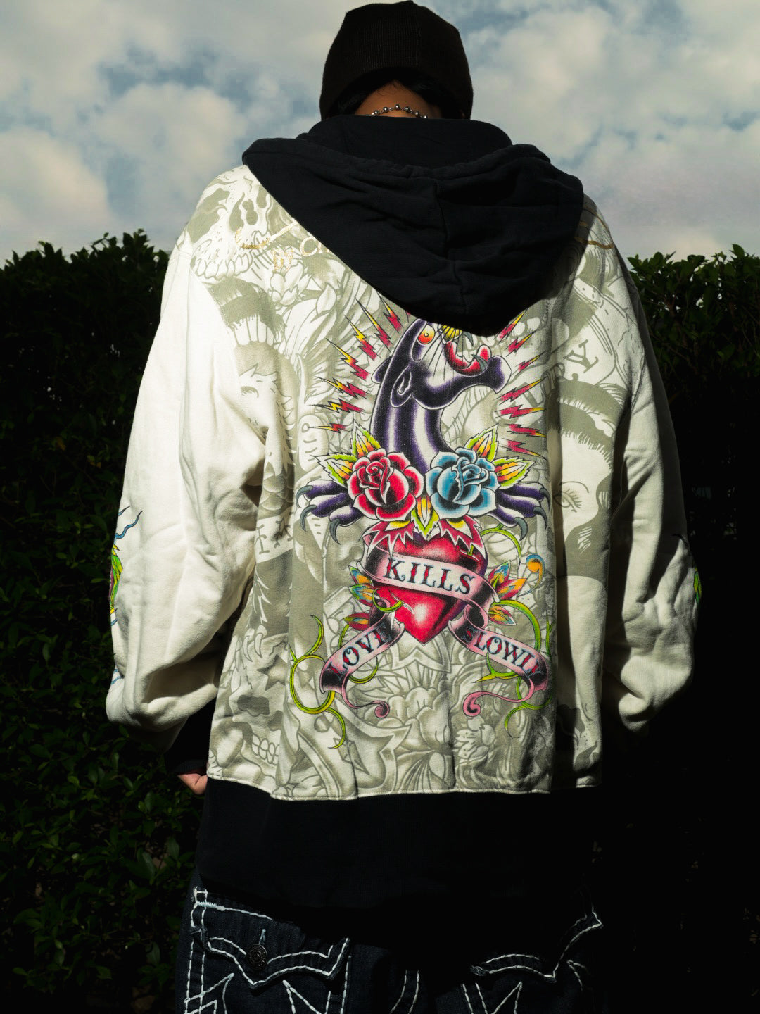Y2K Ed hardy Zip-up Hoodie