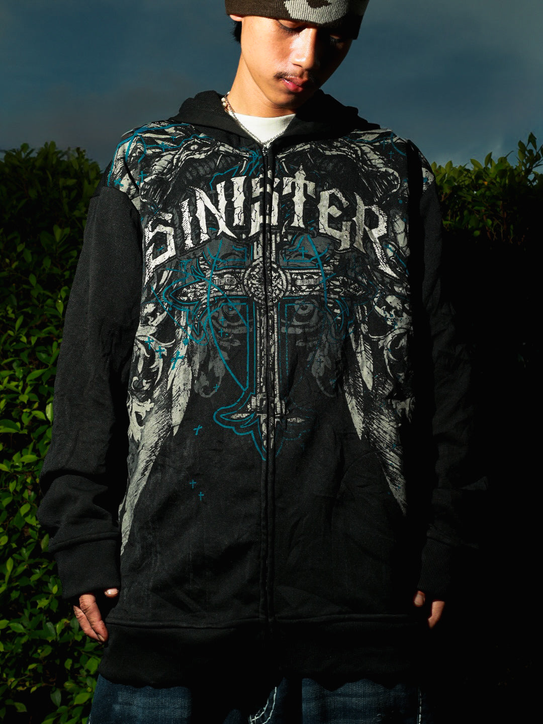 Y2K Sinister zip-up Hoodie