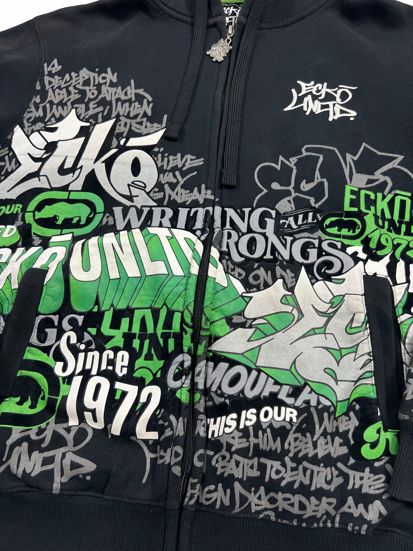 ecko graffiti Hiphop Zip-up Hoodie