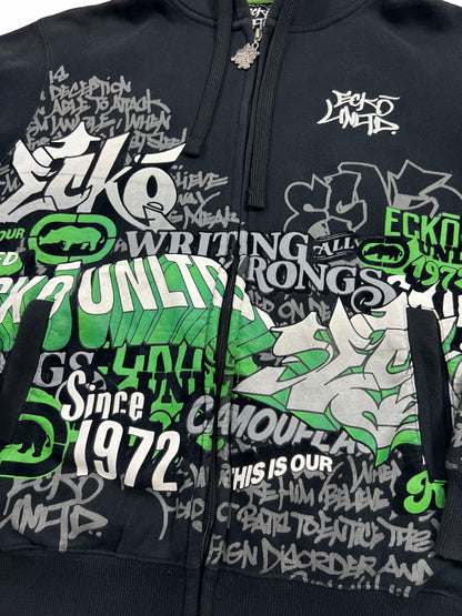 ecko graffiti Hiphop Zip-up Hoodie