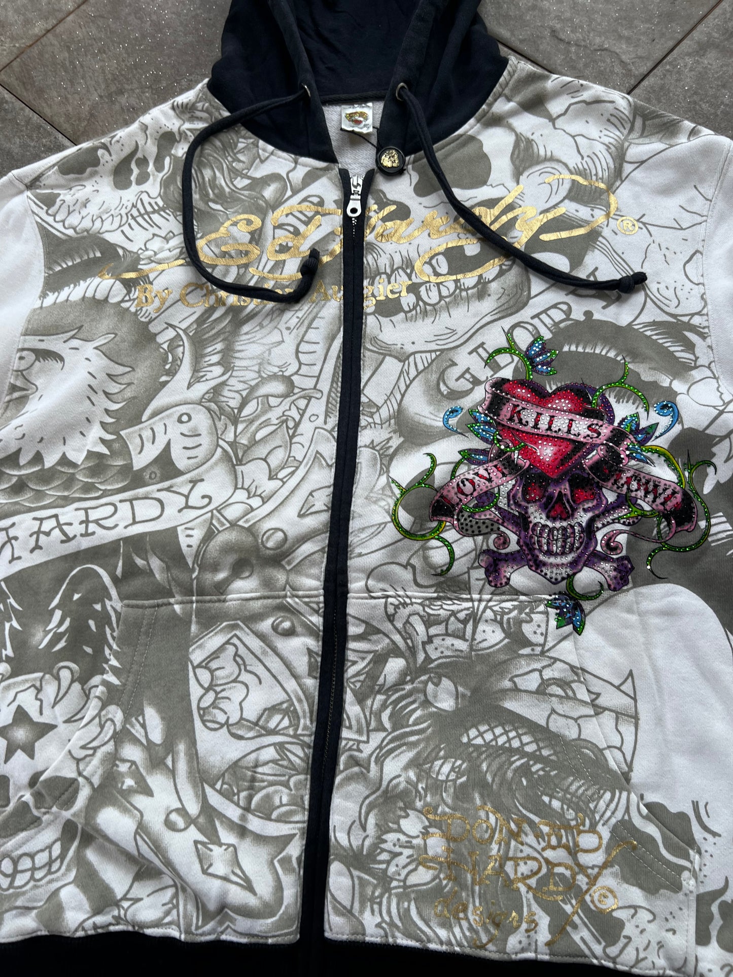 Y2K Ed hardy Zip-up Hoodie