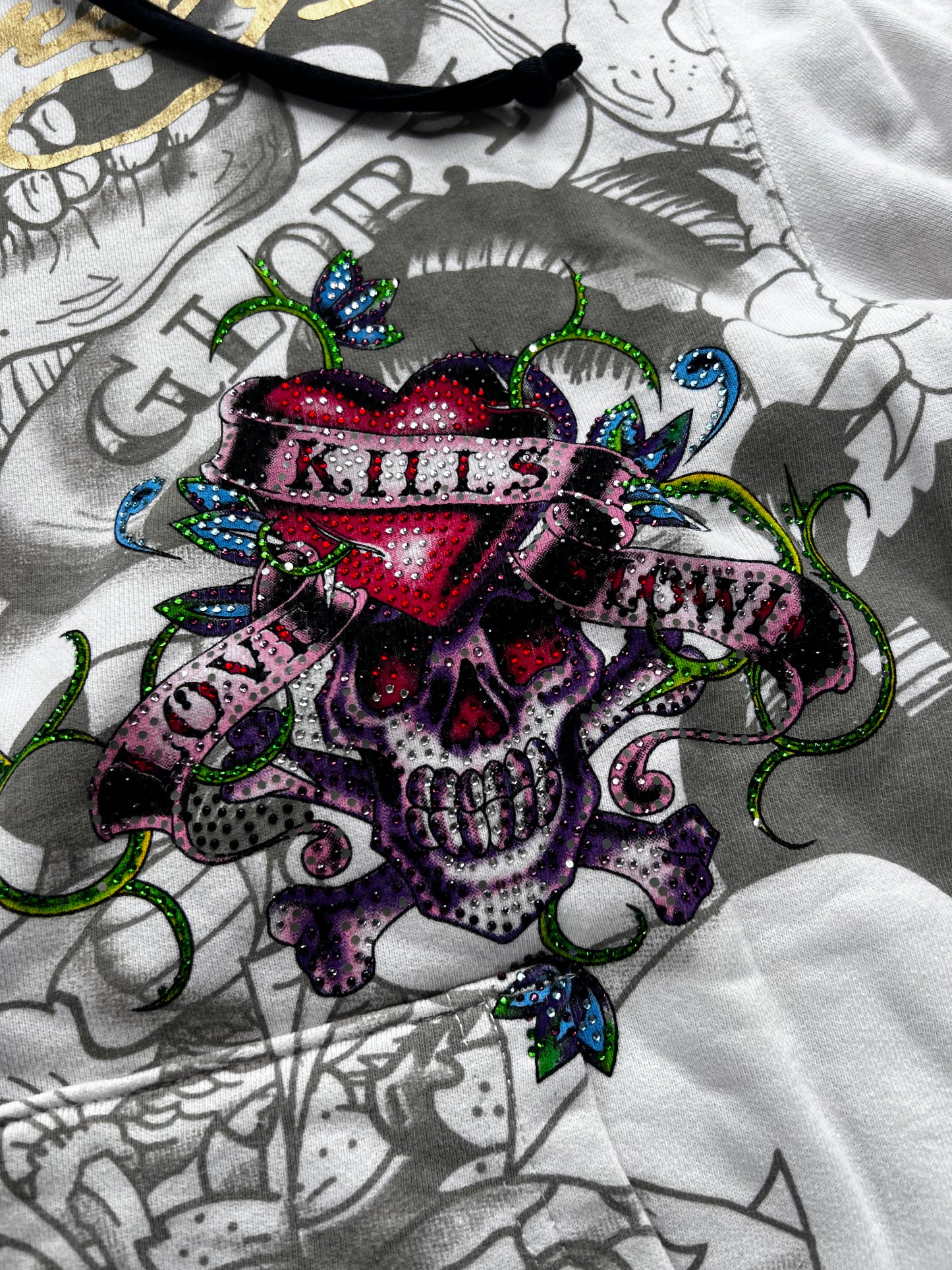 Y2K Ed hardy Zip-up Hoodie