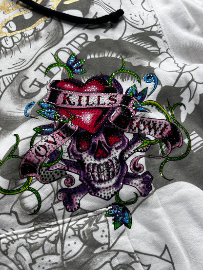 Y2K Ed hardy Zip-up Hoodie