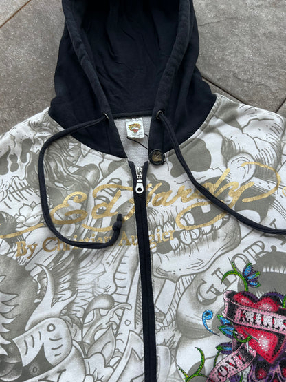 Y2K Ed hardy Zip-up Hoodie