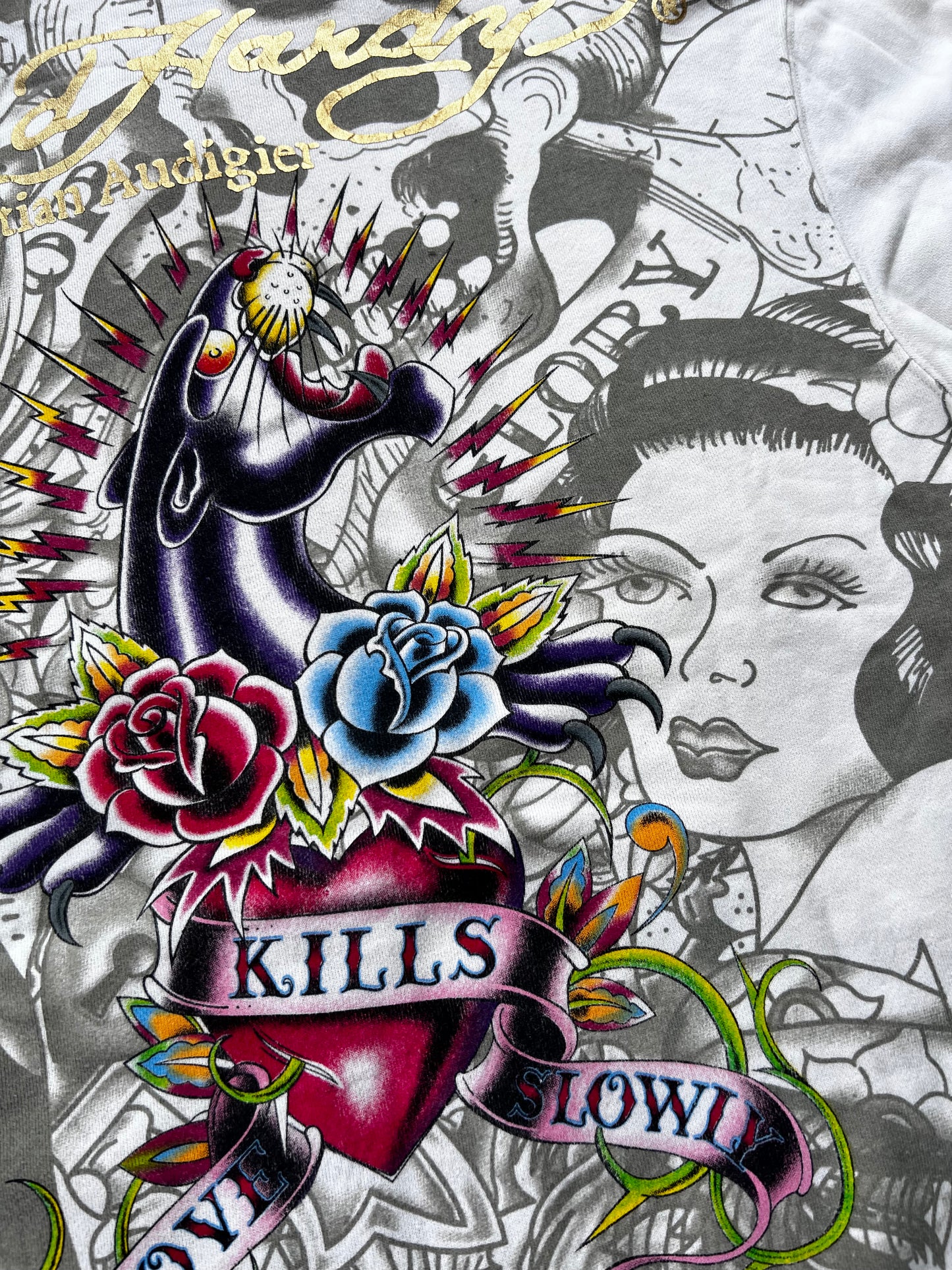 Y2K Ed hardy Zip-up Hoodie