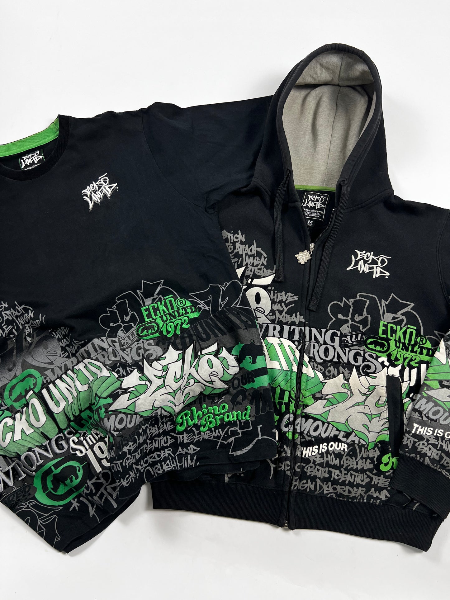 ecko graffiti Hiphop Zip-up Hoodie