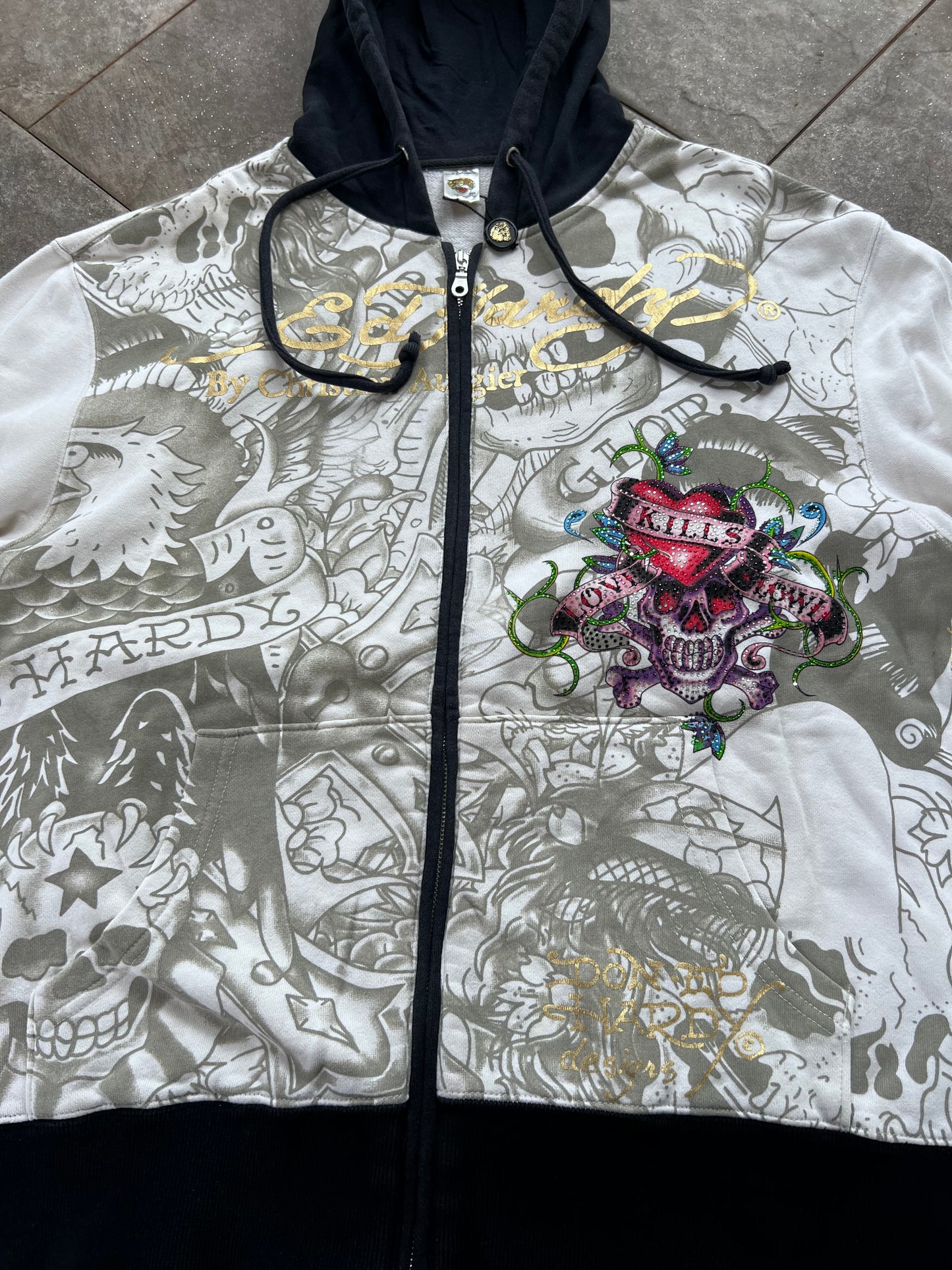 Y2K Ed hardy Zip-up Hoodie