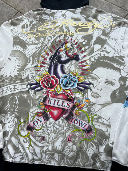 Y2K Ed hardy Zip-up Hoodie