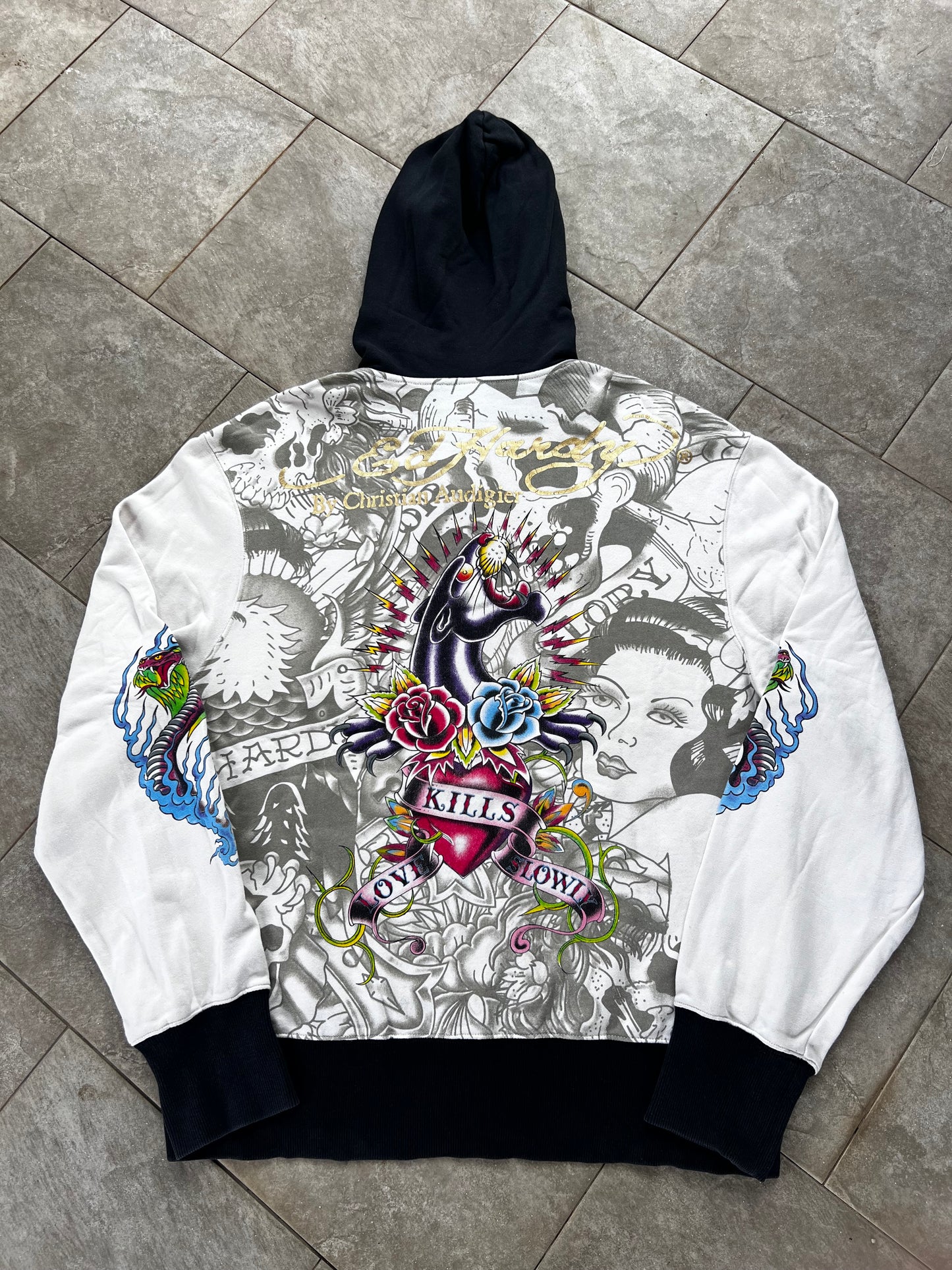 Y2K Ed hardy Zip-up Hoodie