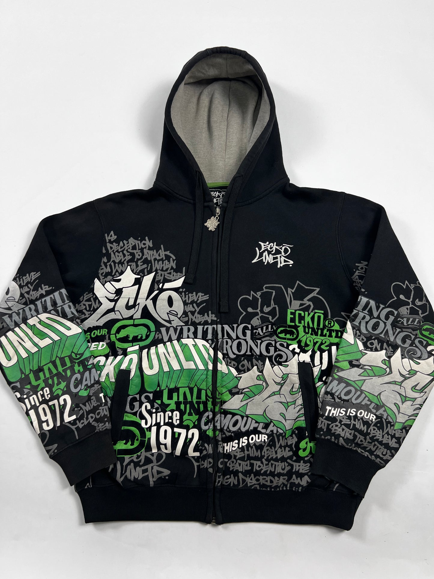 ecko graffiti Hiphop Zip-up Hoodie